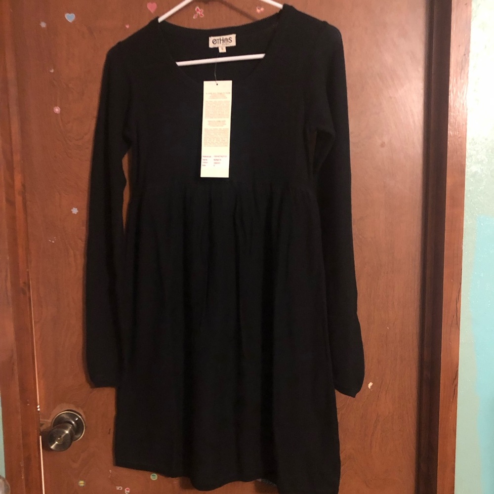 NWT Ethos Paris Organic Sonata Ebony ( Black) Mini Dress